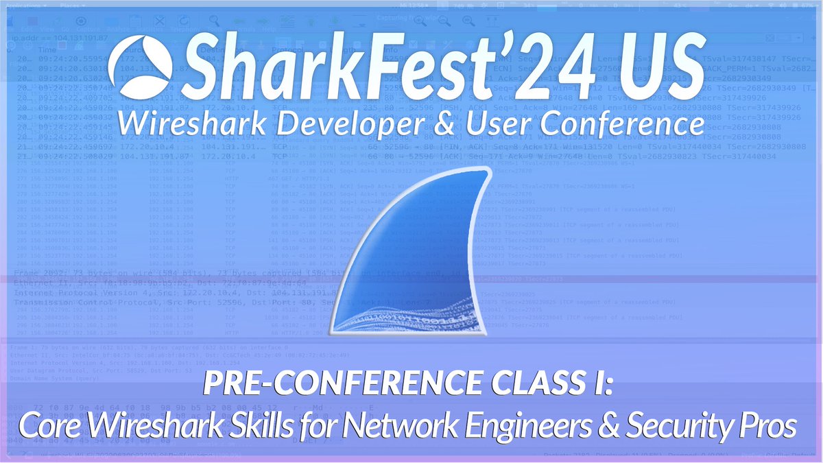 We're thrilled to have @packetpioneer/@Bagurdes @ #sf24us w/ a Core Wireshark Skills class!

Look @ #Wireshark to fix network issues & isolate #cybersec incidents. #NetOps, #SecOps, #DevOps engineers benefit. Labs are made to give experience w/ protocols

sharkfest.wireshark.org/sfus