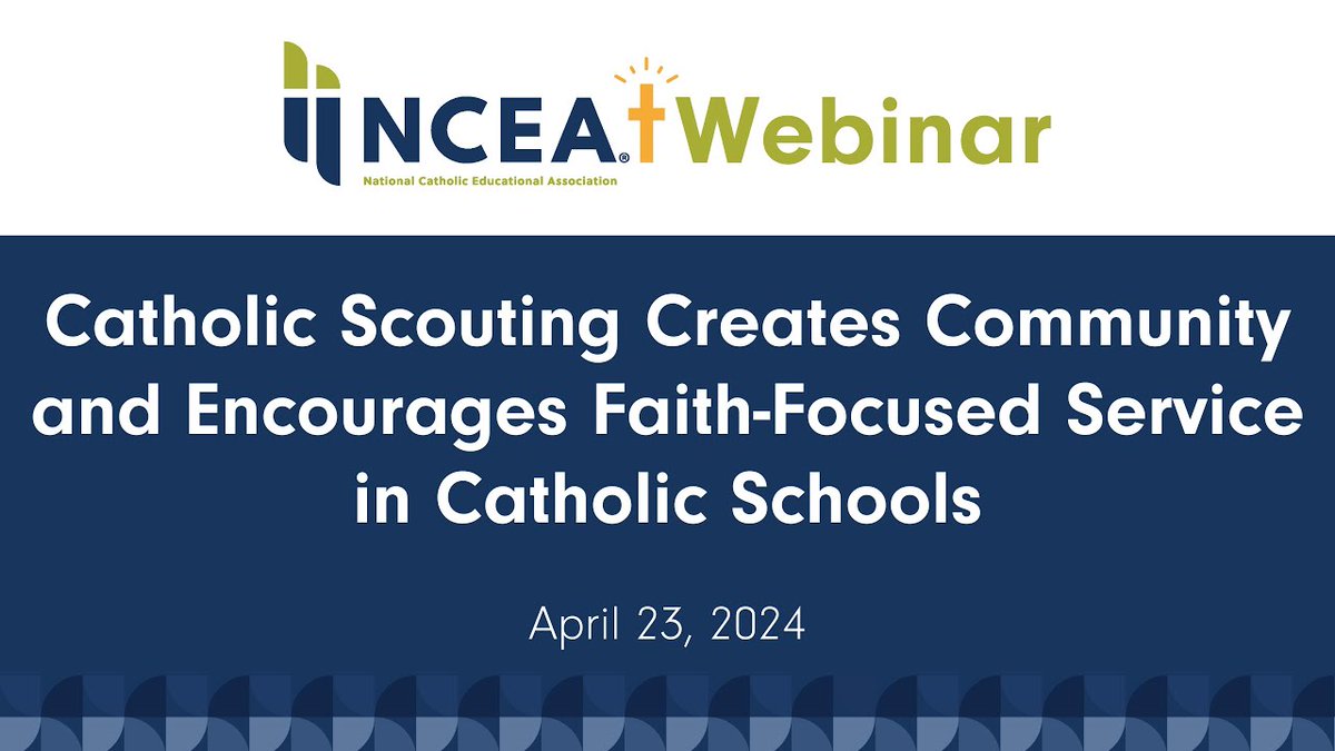 Here is a replay of our recent webinar with NCEA. Please consider sharing. bit.ly/3JMQyMO #catholicscouting #catholicschools