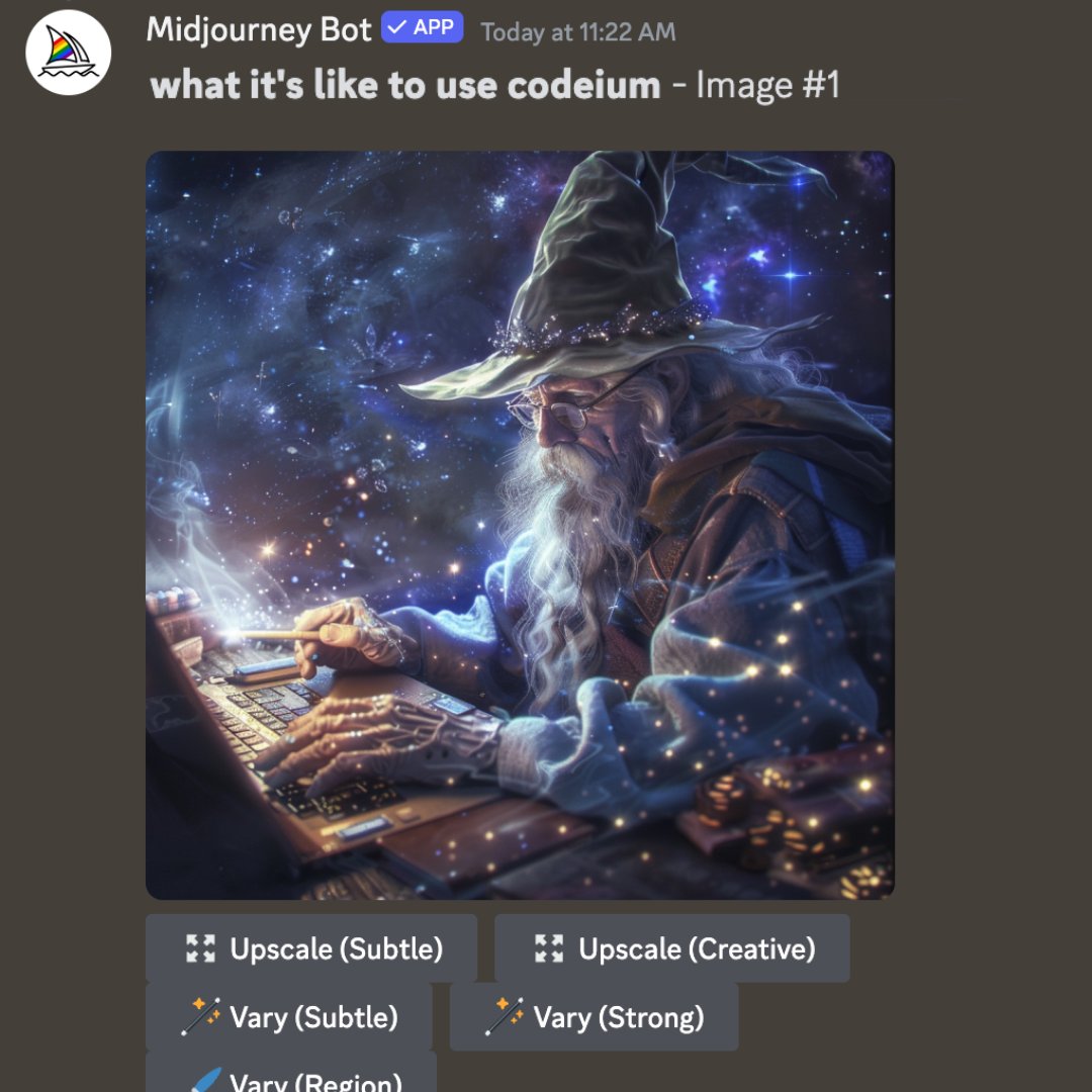 Even Midjourney knows what's up @codeiumdev 🧙‍♂️