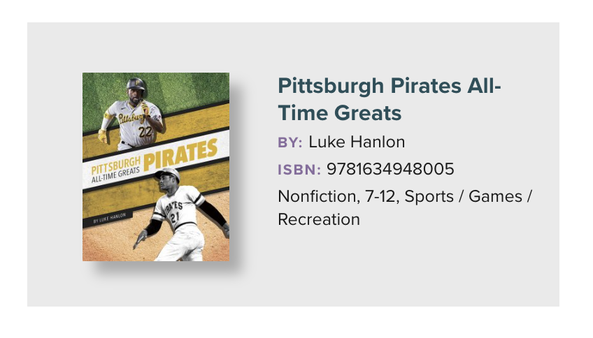 pressboxbooks's tweet photo. PITTSBURGH PIRATES ALL-TIME GREATS is featured on @CBCBook's May Hot Off the Press roundup! ⚾️✨ Check it out: https://t.co/lEyQsd54eS https://t.co/UvZPjYyR4M