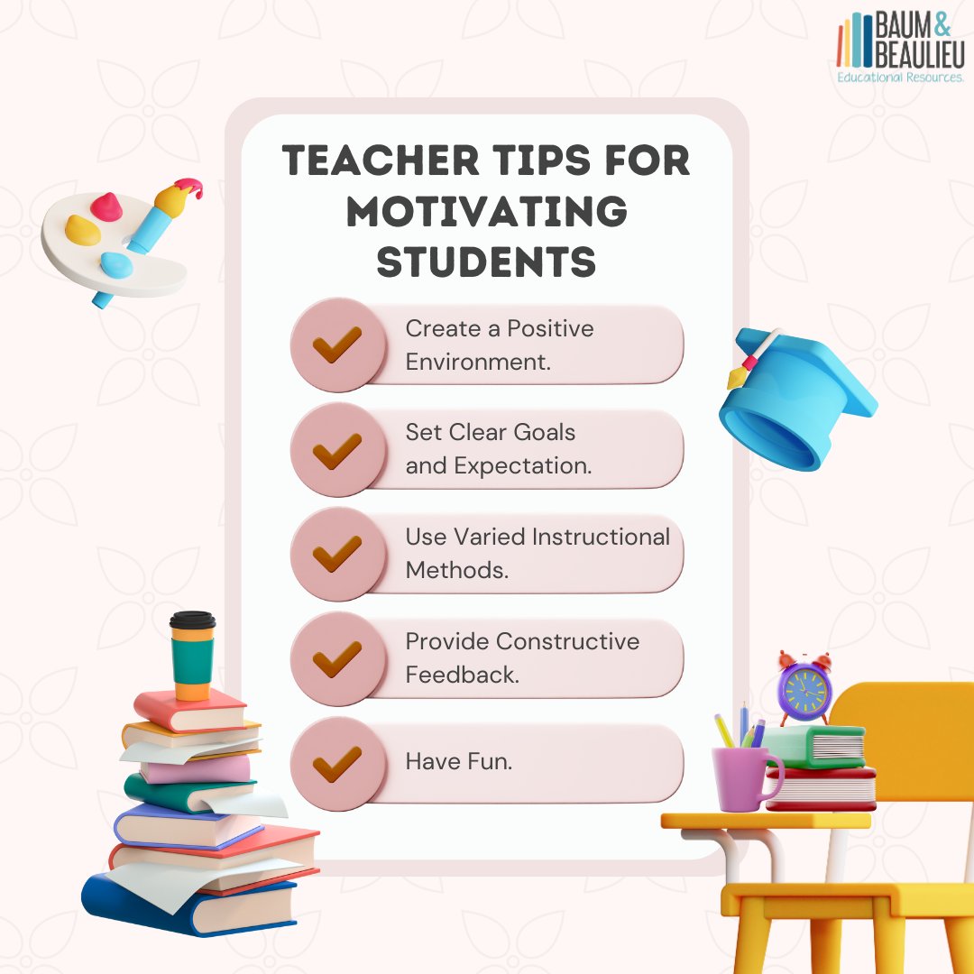 🌸 Spring is here, and it's the perfect time for a motivational boost in the classroom! 🌱 Feel free to comment or share tips on how you inspire and engage students. 

#baumandbeaulieu #educatorslink #edtech #  #teachersfollowteachers #teachers #education #studentmotivation