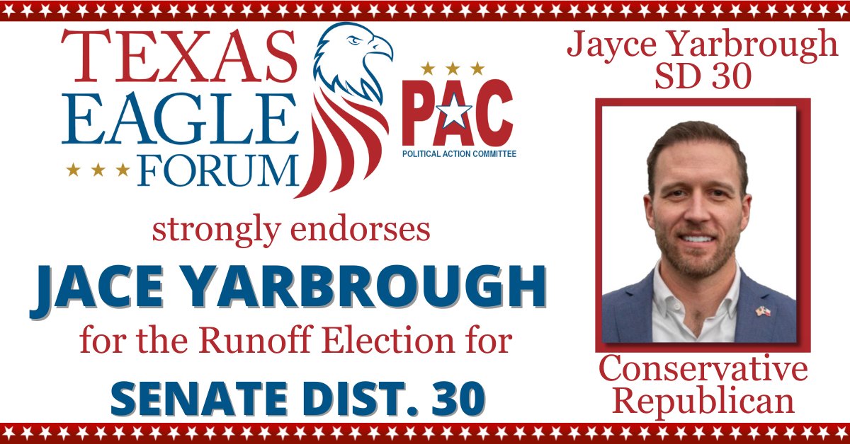 Was honored to receive a strong endorsement from @TexasEF early on in the primary, and I'm grateful for their continued support in the #SD30 runoff!