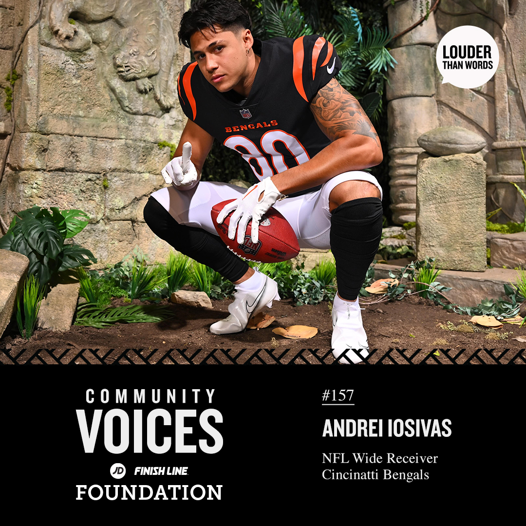 Today at 4pm ET. catch Ep. #157 of Community Voices brought to you by @finishlineyf. As we celebrate #AAPIHeritageMonth, we’re excited to chat with #NFL WR, @AndreiIosivas of the @Bengals. 🏈 We’ll learn about his upbringing in Hawaii, breaking into the NFL, giving back to his