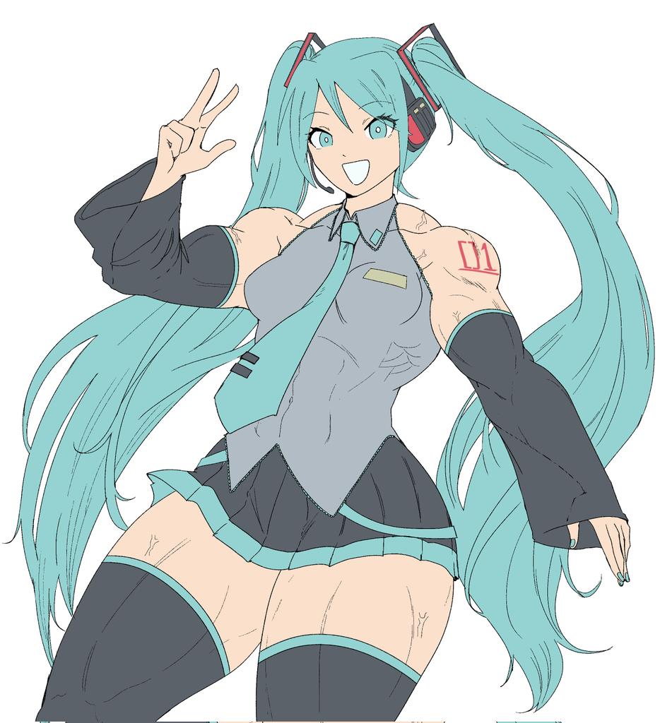 wanderjegson's tweet image. I drew Hatsune Miku from memory: