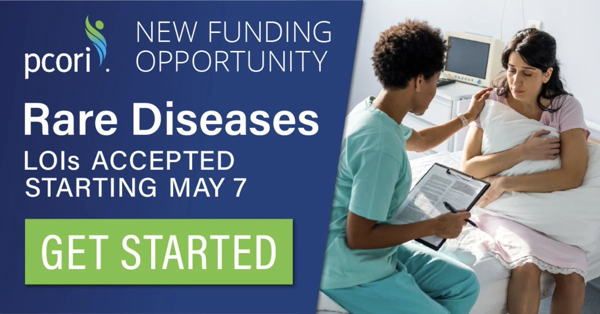 🔔 It starts TODAY🔔 New Research Funding Announcement 📷 Interested in proposing a patient-centered CER project on rare diseases? Check out @PCORI’s new Addressing Rare Diseases PFA! Up to $100M in available funding: pcori.me/3SFCmJl