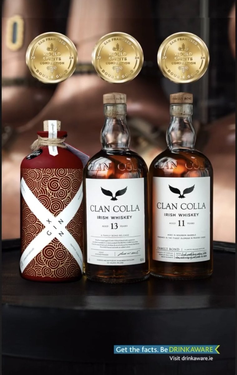 This is just huge … an amazing achievement for the team at Ahascragh. A hat-trick of Double Golds at the San Francisco World Spirits Competition #xingin #clancolla #ahascraghdistillery