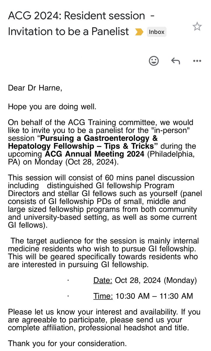 I remember attending this session as a 🤩 resident ➡️ now a panelist in #ACG2024 Annual Meeting @AmCollegeGastro Beyond humbled and honored. It’s time to pay it forward. Ty @BilalMohammadMD #GITwitter #MedTwitter @UtGastro @TexasGastros @AHNGastro
