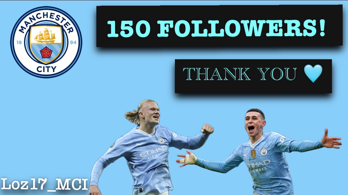 150 followers!!

Thank you! 🩵

Let’s continue to grow together! 

CMON CITY! 🩵