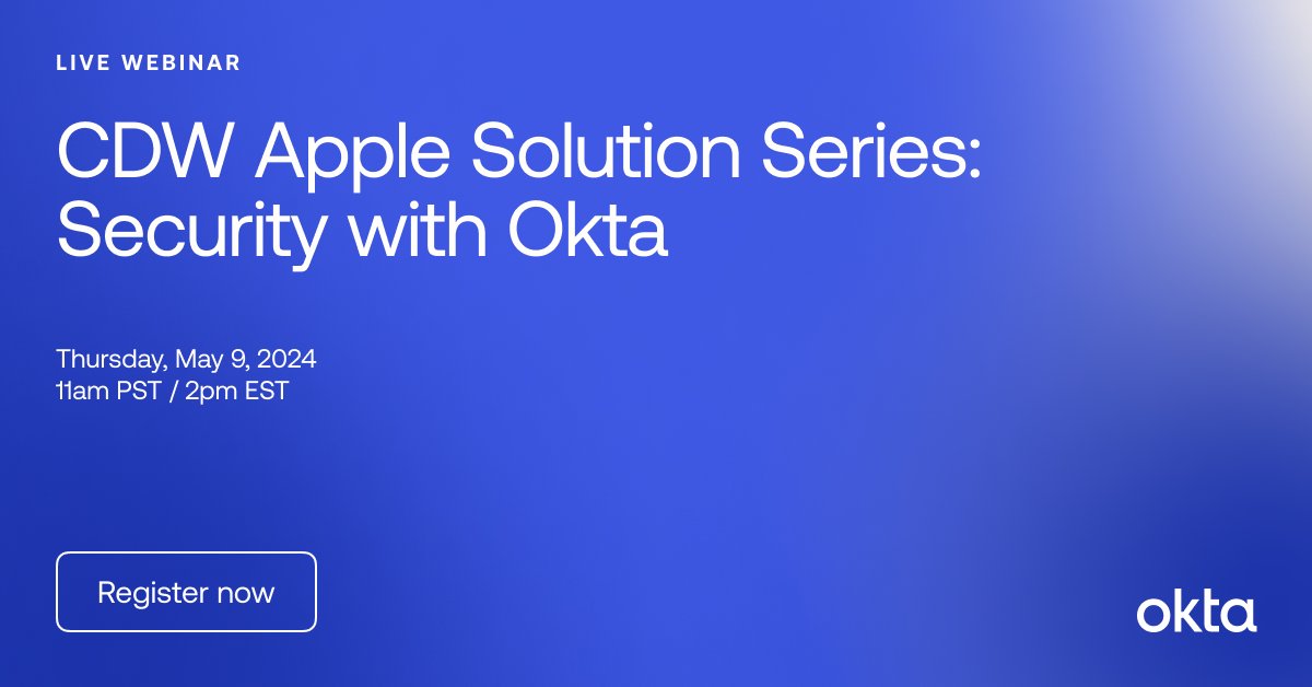 Discover how we're amplifying Identity-centric security, now extending it to Apple via the Apple Business Manager integration. 🍏👨‍💻 Delve into our partnership, explore integrations, and unveil Okta products fortifying the Mac ecosystem. Don't miss it ➡️ bit.ly/AppleWebinarSe…