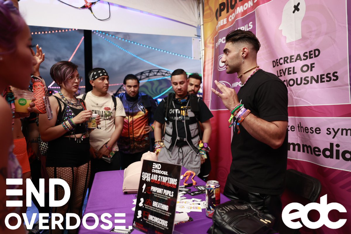 EDC is only two weeks away! we’ll have two booths and our goal is to train 20,000 people + distribute 20,000 doses of naloxone. want to help make that a reality? come get trained and watch out for giveaways, meetups, and more at the end overdose booth. 🫶