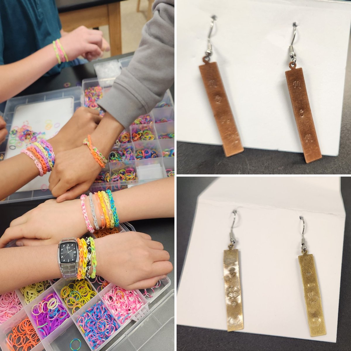HIVE  - make gifts for important females in our lives in honor of Mother's Day coming up. Students are also working on some bird houses, cards and latch hook #ourbmsa #oaiss