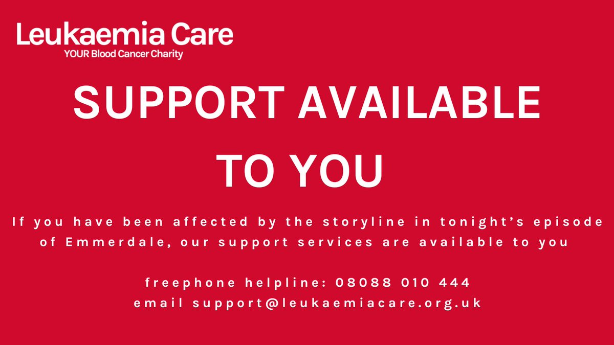 In tonight’s episode of <a href="/emmerdale/">Emmerdale</a> we hear the horrible news that baby Evan has been diagnosed with acute lymphoblastic leukaemia! 

If you have been affected by the storyline we are here for you!