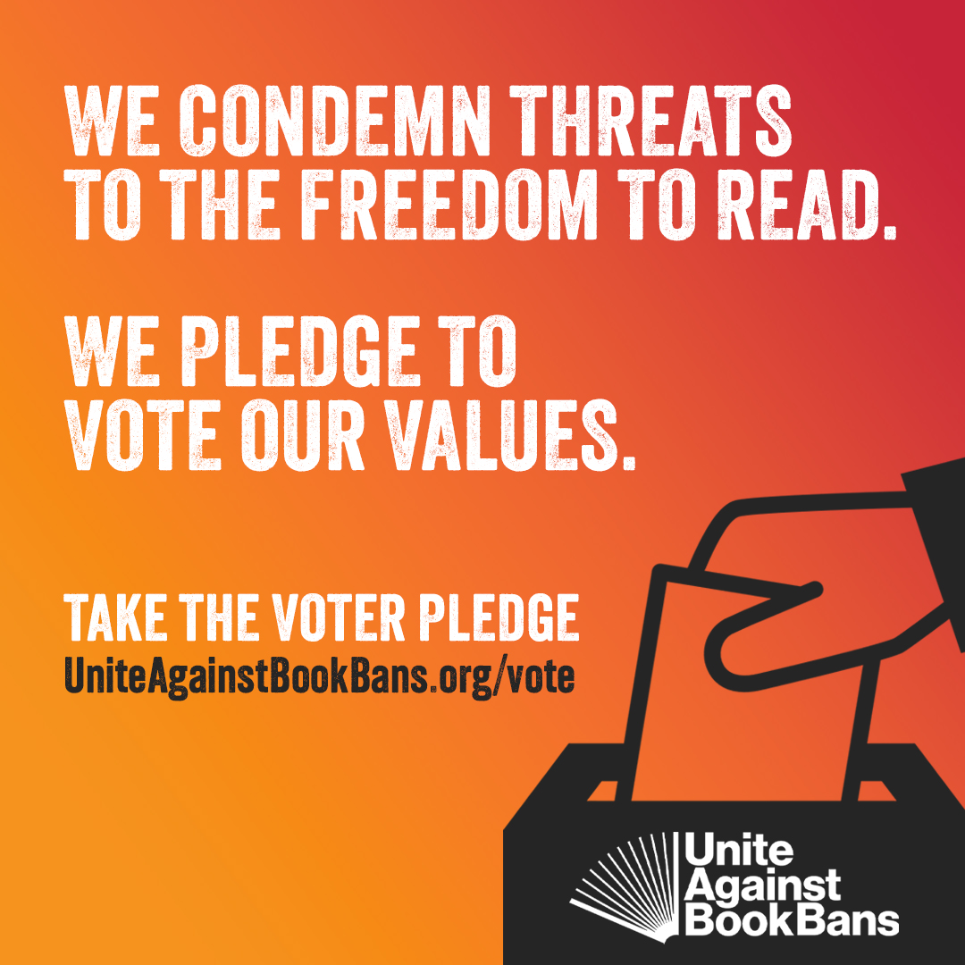 🗳️ Today's the @AAPolicyForum's #FreedomToLearn National Day of Action! We must use our votes to make informed decisions demanding our legislators protect the #RightToRead. Take our pledge to be an informed, registered & ready voter: uniteagainstbookbans.org/vote/ #UniteAgainstBookBans