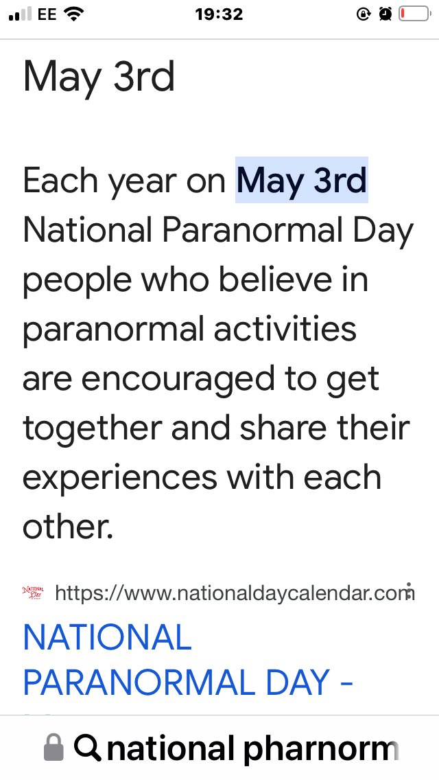 OH MY DAYS , Tucked up in bed with tea paracetamol and my teddy Berwick and Alfie sends me this .. It’s only #NationalParanormalDay .. Every year on the 3rd of May .. You couldn’t make it up , 😂😂😂😂🍾🍾🍷🍷🍾