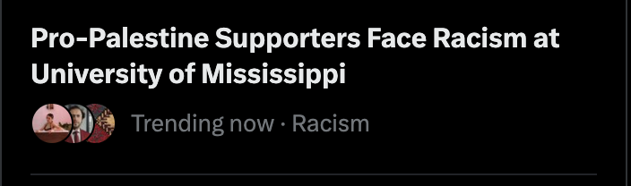 I understand most of this headline, but I just can't make head nor tail of the phrase 'Racism at University of Mississippi'