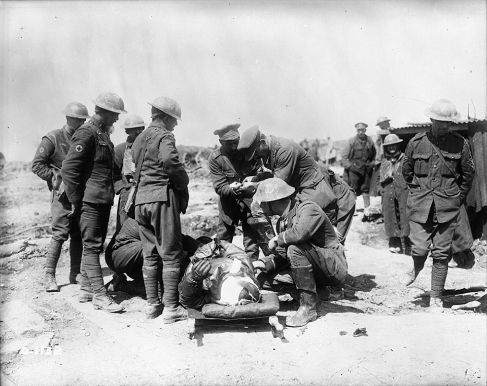 First aid to an airman brought down on Vimy Ridge. April, 1917

amzn.to/4blrjwW