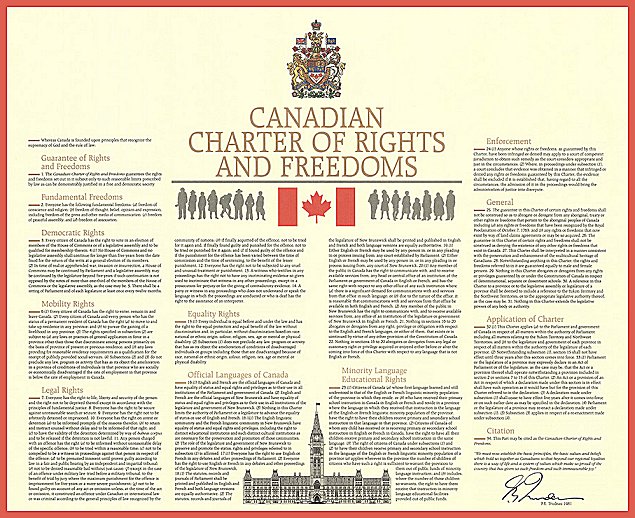 I want you to imagine a jigsaw puzzle. It took a long time to complete but it is finished. Look at it. It's an image of the Canadian Charter of Rights and Freedoms, enshrined within our Constitution. 1/5