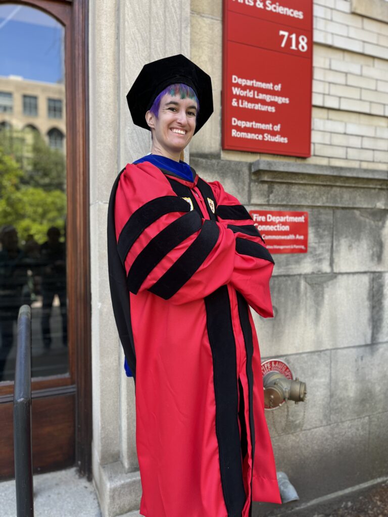 Recent alumna Laura Mayron (RS ’23) has been awarded a Fulbright Postdoctoral Research Award for the 2024-2025 academic year! Laura will be based at the Centro Federico García Lorca in Granada, Spain, where she will be researching and writing her first academic monograph.