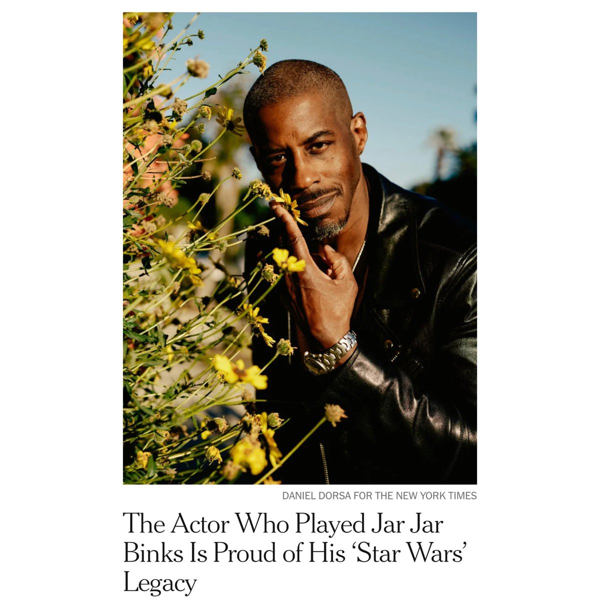 I recently met Ahmed Best, the multi-hyphenated performer who played Jar Jar Binks in the STAR WARS prequels. I profiled him for New York Times on the occasion of the 25th anniversary re-release of THE PHANTOM MENCE. I’m very proud of this piece: tinyurl.com/32ecerxn