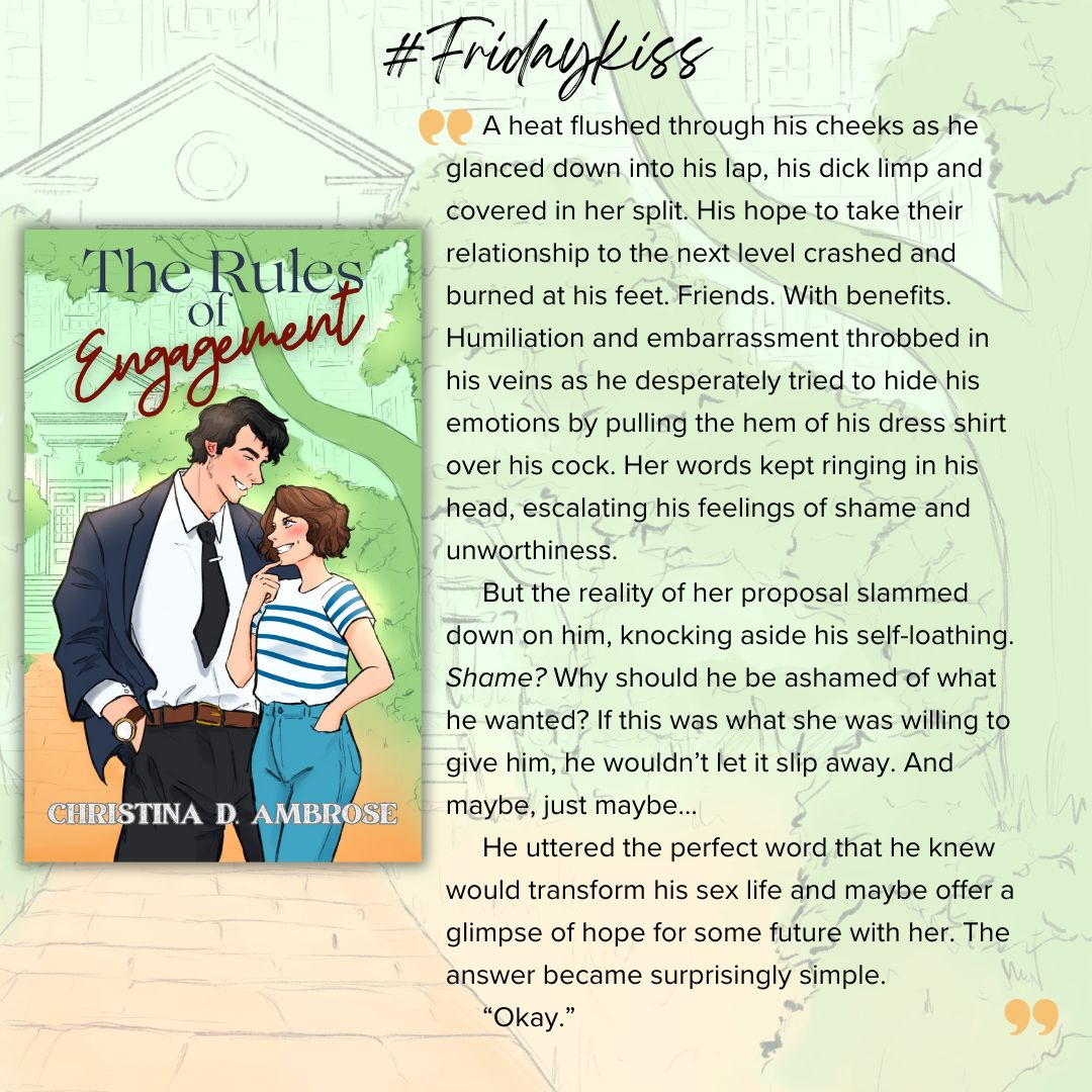 This week's #FridayKiss theme: CRASH.

I'm still in edits but this is from my upcoming FWB contemporary romance, The Rules of Engagement. Things are going to start gets hot & heavy. Let the angst begin!

#indieauthor #contemporaryromance #friendswithbenefits  #grumpysunshine