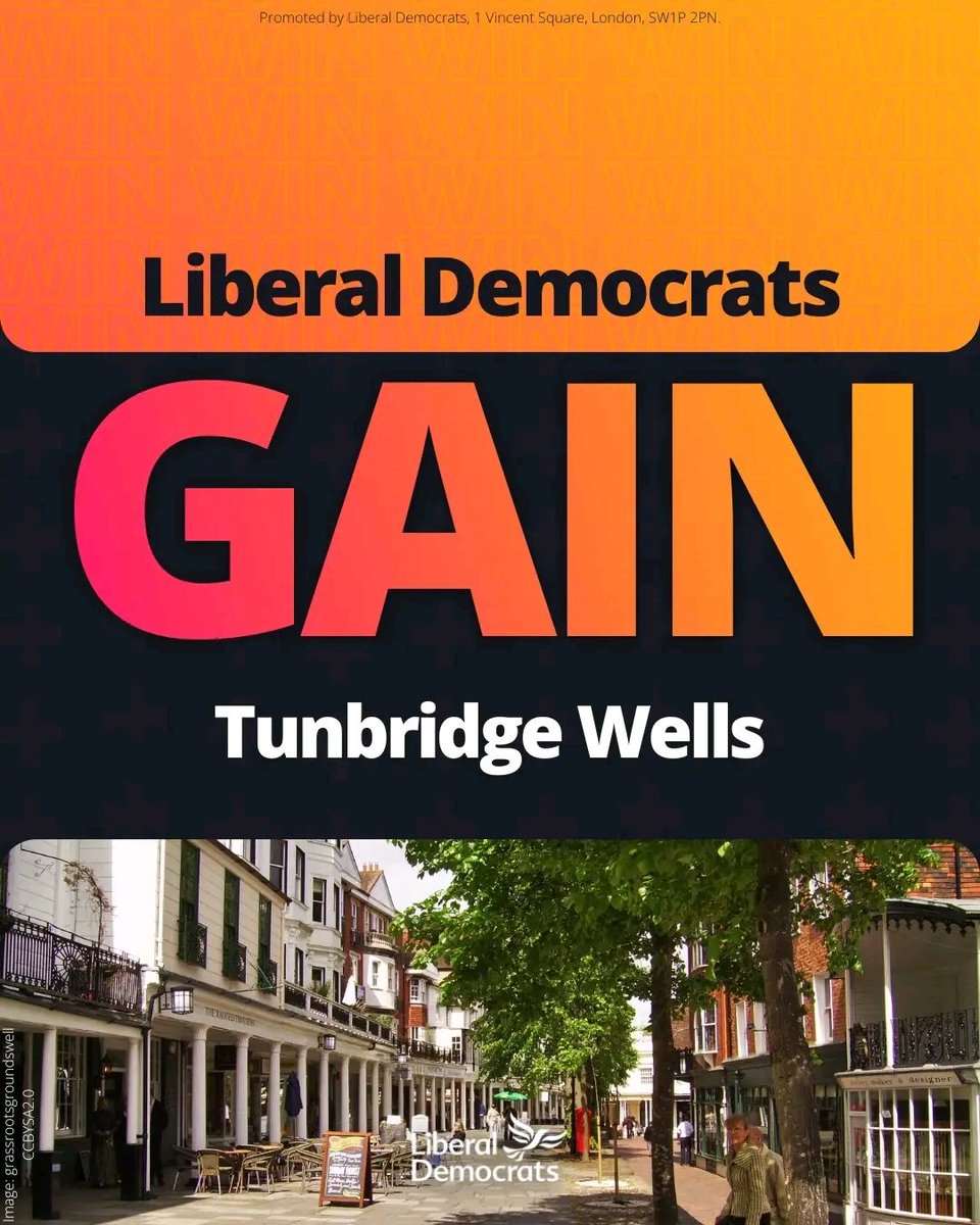 The late MP for Tunbridge Wells, Patrick Mayhew once told me, 'Richard if Tunbridge Wells ever goes Liberal the Conservative Benches are going to be pretty drafty.' This evening, you can just feel the breeze. 🔶️🔶️🔶️🔶️ 🌬