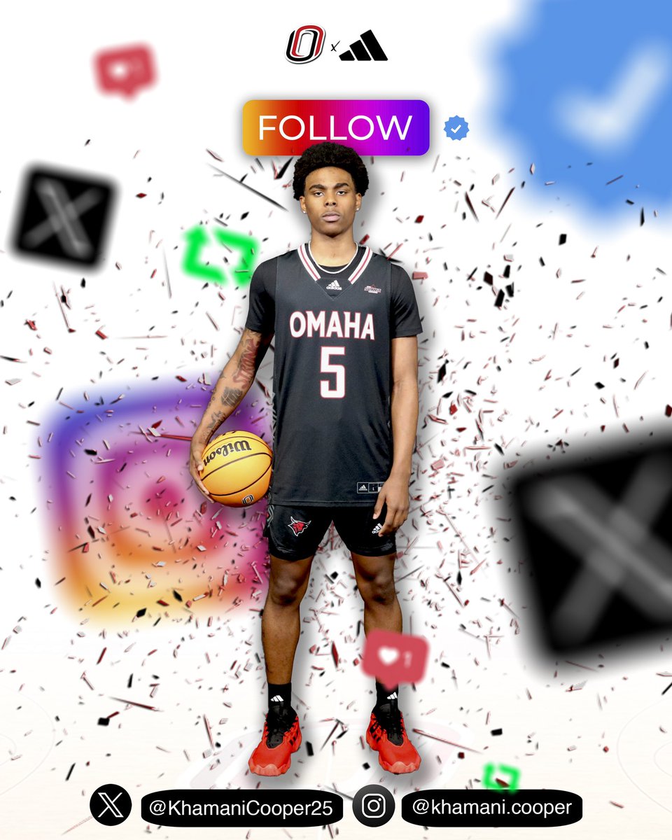 Maverick fans make sure to #follow our newest addition @KhamaniCooper25‼️ #OmahaMBB #LevelUp ⚫️🔴🤘