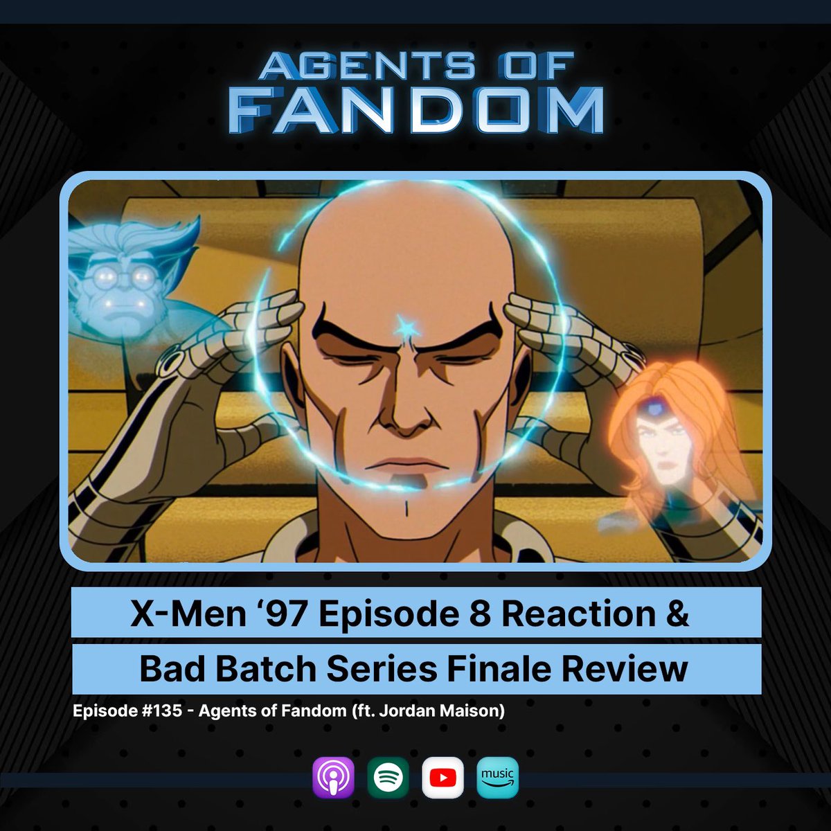 The latest ep of the AOF pod features a breakdown of the EPIC series finale of #TheBadBatch with @JordanMaison & our #XMen97 episode 8 reactions on YT & podcast feeds! Links ⬇️ Youtube: youtu.be/imqKXlDyrvw?si… Apple: podcasts.apple.com/podcast/agents… Spotify: open.spotify.com/episode/7ixJ8R…