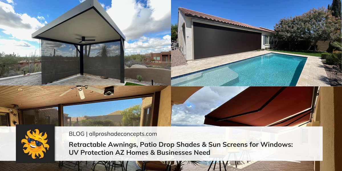 Protect yourselves from the sun and reduce your risk of getting skin cancer with All Pro Shade Concepts! Our stylish and effective awnings, patio shades, & sun screens are designed specifically for Arizona's intense weather. bit.ly/44tJbDr #PatioShades #Phoenix #Arizona