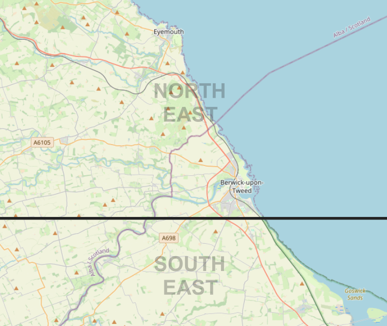 After years of painstaking research by a team of experts we finally have an answer to this most important of question (take UK bounding box, split into four quadrants, find that part of North East England truly is north and east plus other geographical pub quiz questions)