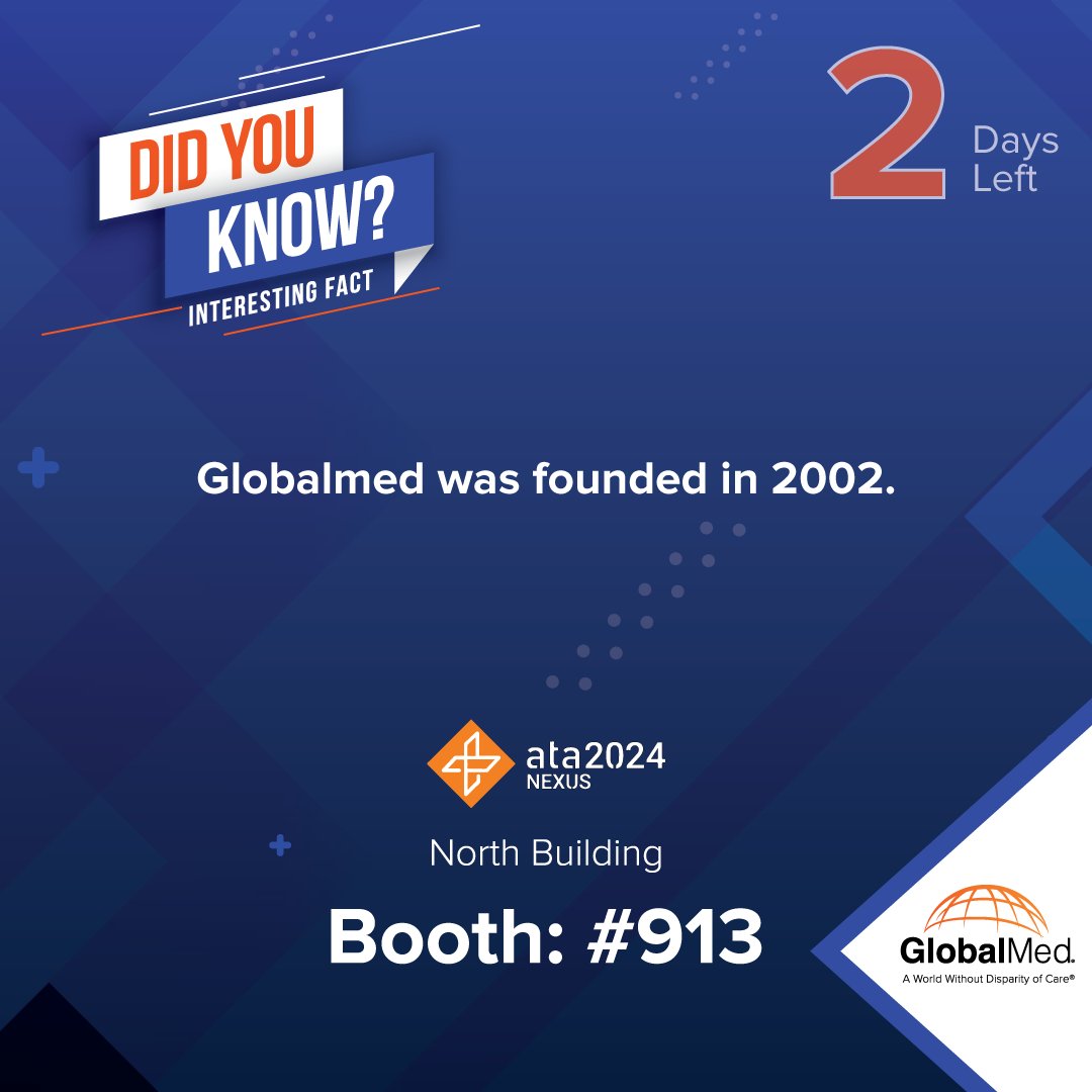 Did you know? 
Globalmed was founded in 2002 by a Marine Corps Reserve Veteran still serving as CEO.

#interestingfact #2daysleft #atanexus