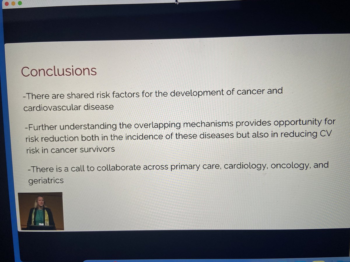 Did you know that CV disease and cancer share risk factors factors? A fabulous presentation by @BlaesAnneMD on opportunities for joint prevention. #MSKCardioOnc @JLiu_MSKCardOnc @MSKCancerCenter