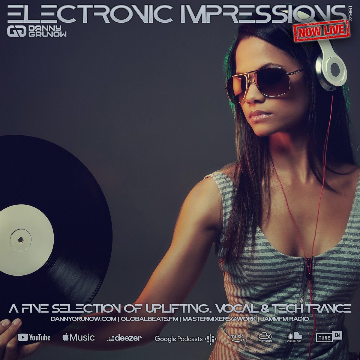 Now live #Trancelovers

Electronic Impressions 861 with Danny Grunow
youtu.be/Ob7Pg7hqomI

Tune in and enjoy the music.

#Trance #Trancefamily #UpliftingTrance #VocalTrance #TechTrance
