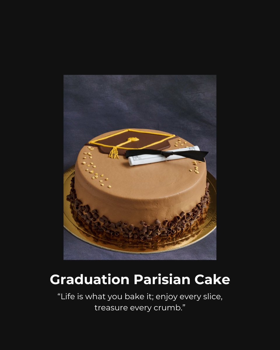 Picture this: a yearbook photo so sweet!🎂 Graduation season we're ready for you!🎓 Graduation Parisian Cake is now available at all bakeries. #Classof2024 #Graduation #ParisianCake