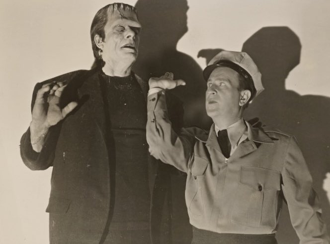 #Friday Night is #Comedy #Horror Night! 🤪👻 In our recent BUD ABBOTT post over on the #ComedyHistorian Facebook Page it was clear your favourite #AbbottAndCostello film is ABBOTT AND COSTELLO MEET FRANKENSTEIN… so here’s the mighty Glenn Strange outboxed by Bud! ❤️🎬