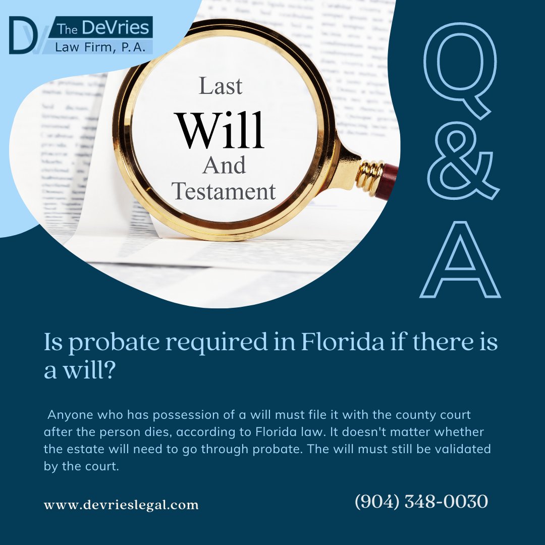 Are you wondering if probate is necessary in Florida when there's a will? Find out the answer and how to navigate the process smoothly. #FloridaProbate #EstatePlanning
devrieslegal.com