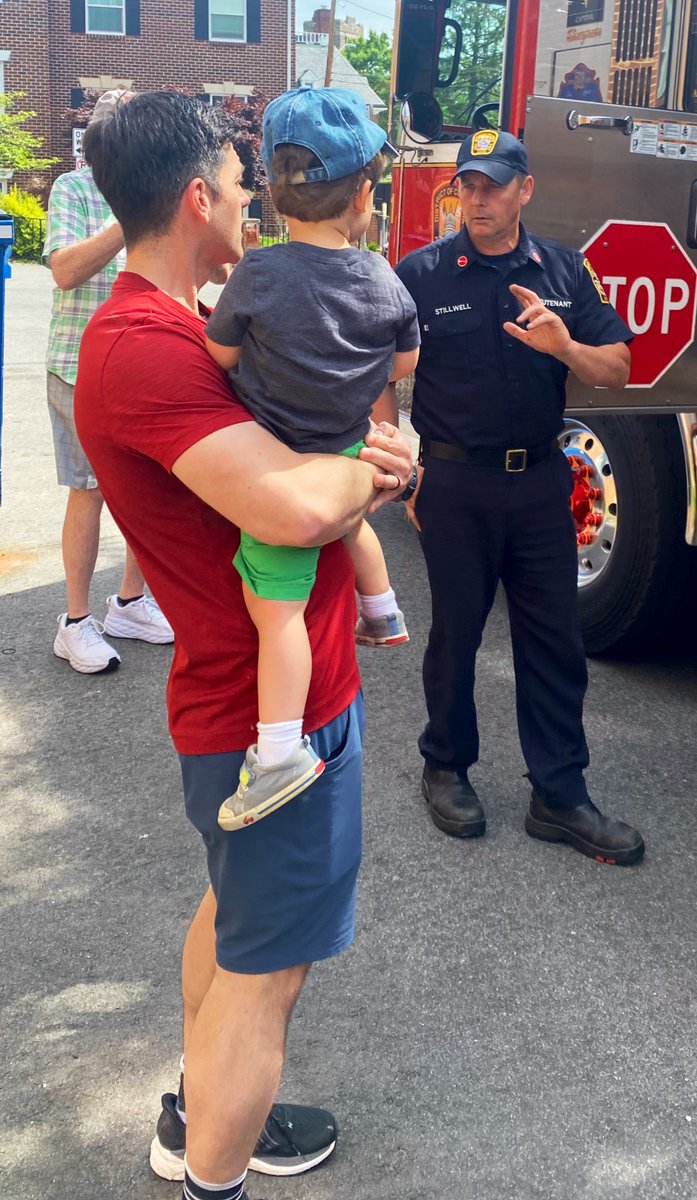 It was pre-school Truck Day at the Chevy Chase Baptist Church Childrens Center, and what better truck to bring than a fire truck! Engine 31 did the honors for these young ones. Every day is a community day. #DCsBravest