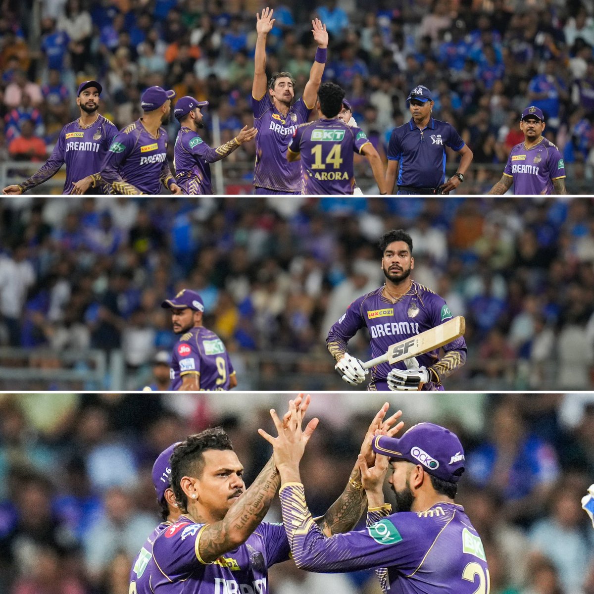 Great win boys! A solid performance by the whole team 💜💛
A Historic win after 12 years at Wankhede 🫡
#AmiKKR
