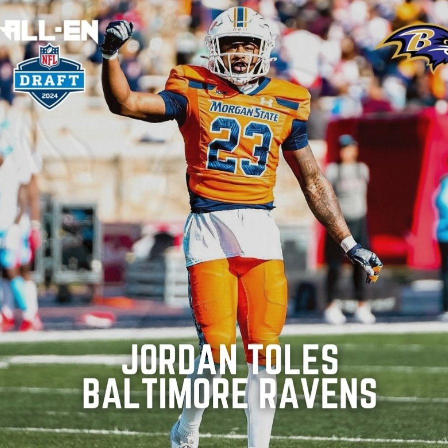 Morgan State University DB Jordan Toles has officially signed a 3 year, $2,832,000 contract with the Baltimore Ravens. $2,000 signing bonus and $2,000 guaranteed 2024 $795,000 2025 $960,000 2026 $1,075,000 2027 RFA