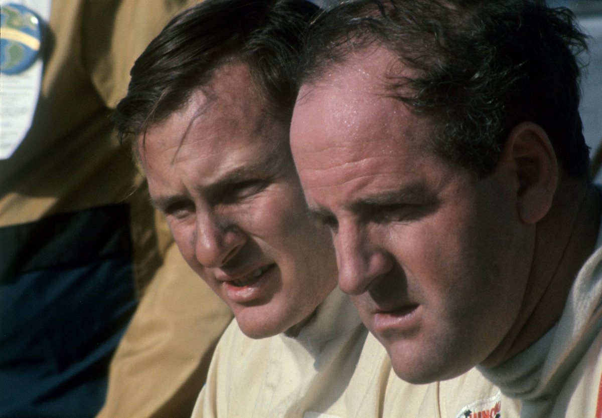 Bruce McLaren and Denny Hulme, the winning pair at most CAN-AM series races in 1967-1969, the team  #earning the nickname 'The Bruce and Denny Show'. #NFT #nftphotography
