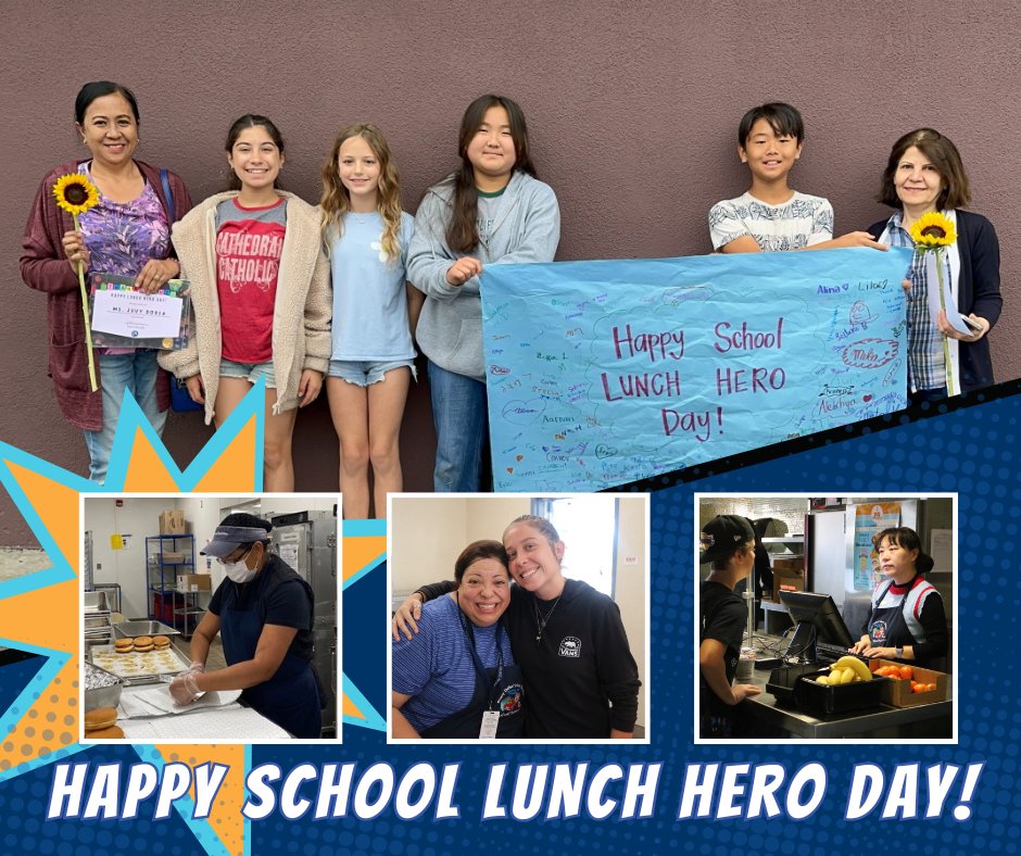 Happy #SchoolLunchHeroDay to our #TeamPUSD Food and Nutrition Heroes! ✨🦸💥 Every day, our students are greeted with smiles as the Food and Nutrition team serves healthy, delicious meals that were prepared with care. We're so thankful for these heroes!