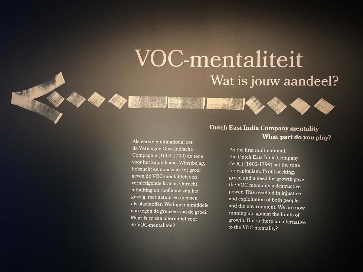 Opvallend activistische tentoonstelling over VOC-mentaliteit in @Openluchtmuseum gezien, waarin duidelijk statement tegen kolencentrales @ingnl wordt genomen.