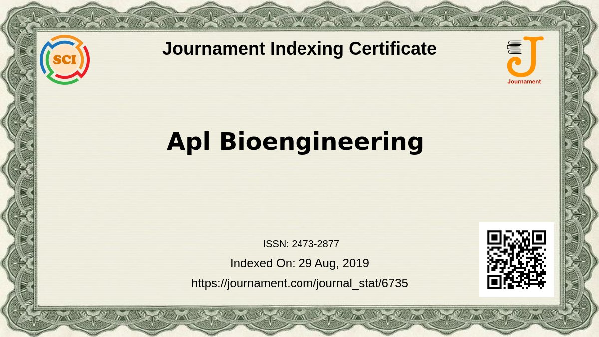 Apl Bioengineering with ISSN: 2473-2877 received 45 clicks, ranked 1.14/100. Check top 10 papers at journament.com/journal_stat/6…