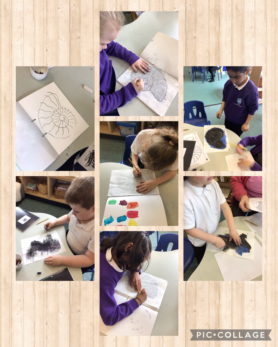 A relaxing afternoon creating images of fossils in Badger class @GrasmereAcademy