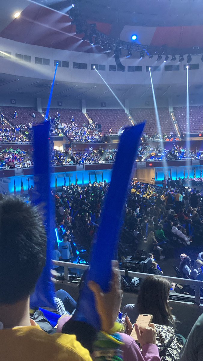 Arena is full of kids with these inflatable tubes. Game element Easter Egg?! Vex Sausages? Relay Batons…? 😉