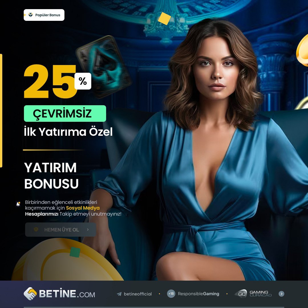 #Betine BETİNE'DE %25 ÇEVRİMSİZ BONUSU İLE KORKUSUZCA OYNA ! Minimum 100₺ Yatırım İle Kazanmaya Hemen Başla BONUS YALNIZCA SLOT ALANINDA GEÇERLİDİR ! Detaylı Bilgi ve Giriş İçin : bt.t2m.io/ZMyzj6R Telegram Adresimiz : t.me/betineofficial #Betine #BetinecomGiriş