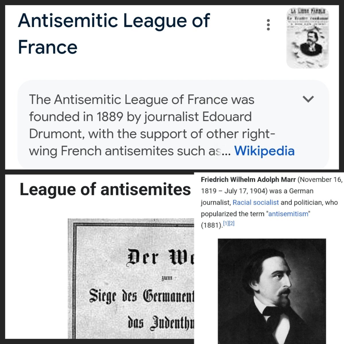 'Antisemitism' in the 19th century meant opposition to Jewish power in finance & politics.

It was a rational political position held by educated leaders & academics.  Antisemitism is actually a legitimate political viewpoint no different from anticommunism or anticlericalism