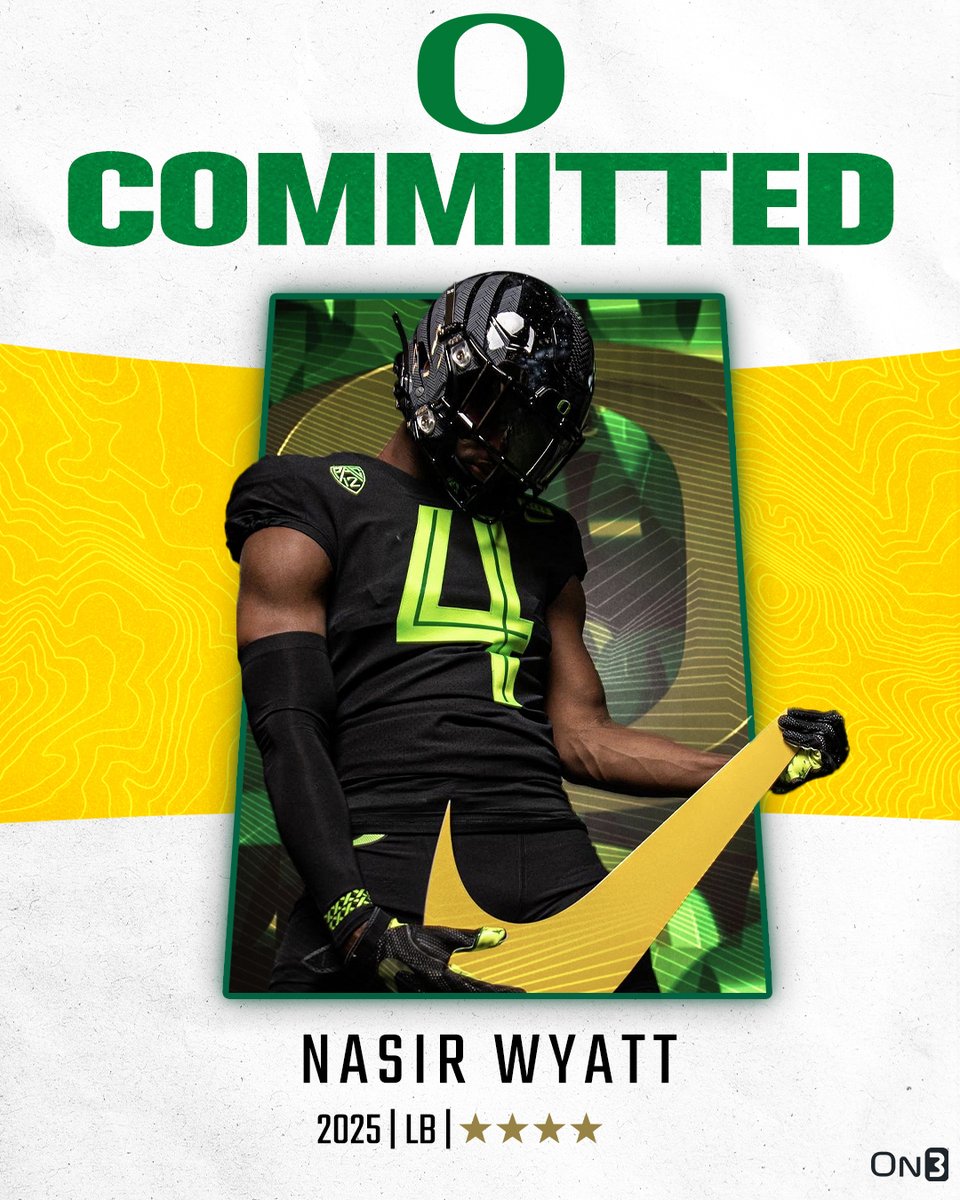🚨BREAKING🚨 4-star LB Nasir Wyatt has committed to Oregon🦆 More from @ChadSimmons_: on3.com/college/oregon…