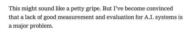 Exactly <a href="/kevinroose/">Kevin Roose</a>! <a href="/perksofitall/">Chase Reid</a> and I are solving this. Business owners don't have the quality assurance they need to adopt AI tools into their workflow! Until now... 

Building with AI? Let's chat. <a href="/bemutable/">Mutable</a> will pressure test, evaluate, and certify your tools