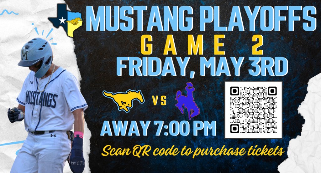 💛⚾GAME 2 TONIGHT⚾🩵 Join us on wishing our Mustangs the best of luck as they battle for a series win over the Brownsville Porter Cowboys! Game starts at 7:00 PM! Go Big Blue! #believe #1PRIDE #whynotus #mcallenisd