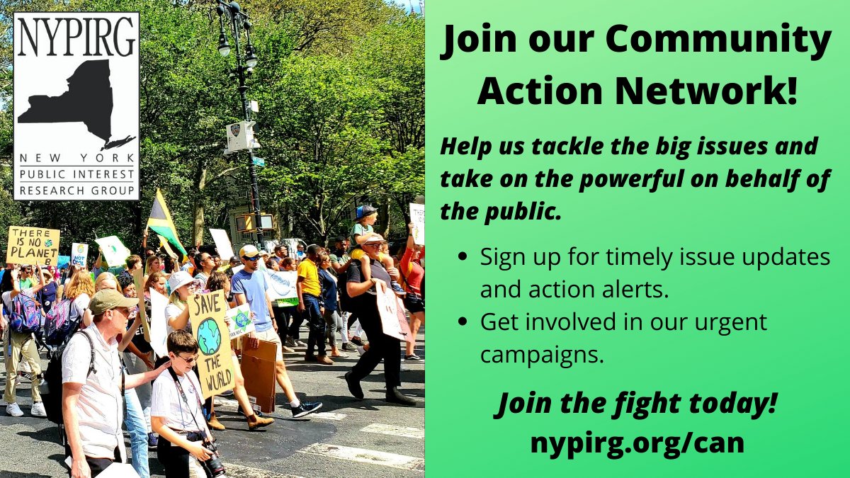 Want to make a difference in New York? Join @NYPIRG's Community Action Network and help us strengthen democracy, fight for the rights of consumers and voters, and protect the environment and public health. Sign up today to get informed and get involved! nypirg.org/can